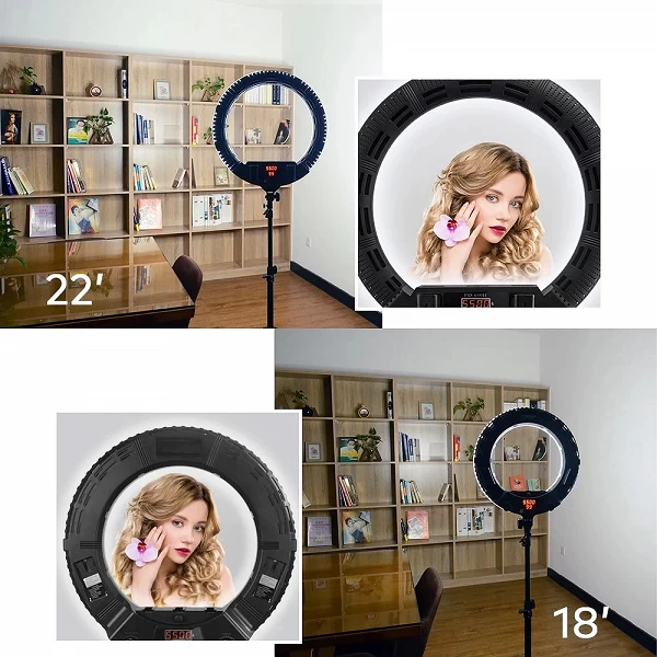 Eclairage Ring Light professionnel 22 pouces avec trépied et télécommande - Yidoblo FD-640II|353,39 €|OKKO MODE