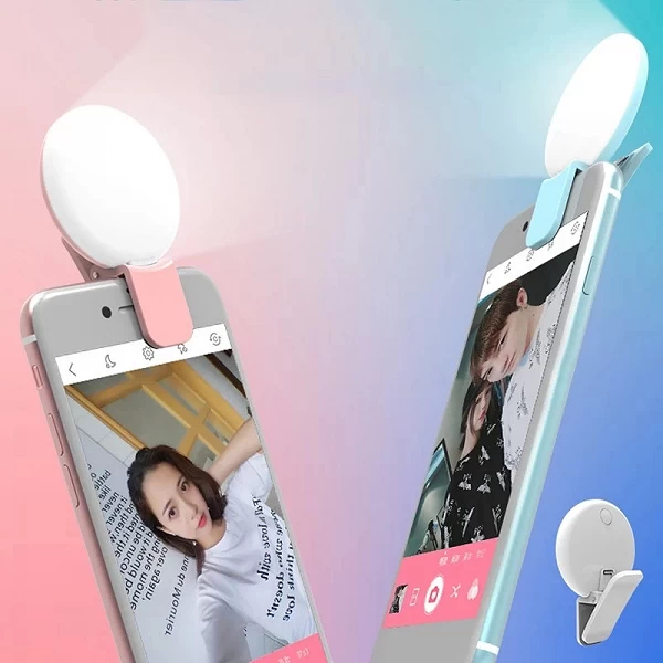 Anneau lumineux LED pour selfie avec lentille de téléphone, lampe USB rechargeable - okko-mode|3,99 €|OKKO MODE