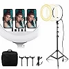 Kit d'éclairage ring light LED avec support, 18 pouces, 55W, lampe pour selfie, anneau lumineux pour studio de maquillage promet|44,23 €|OKKO MODE