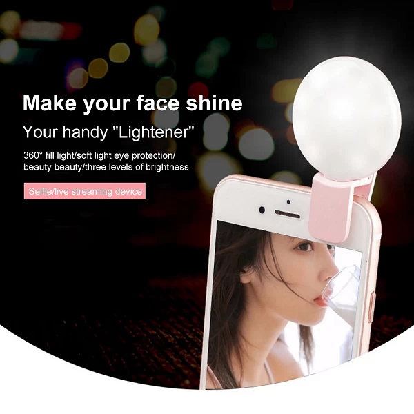 Lampe LED universelle pour vidéo en direct sur smartphone, lumière de beauté pour téléphone portable, anneau lumineux pour selfi|1,96 €|OKKO MODE