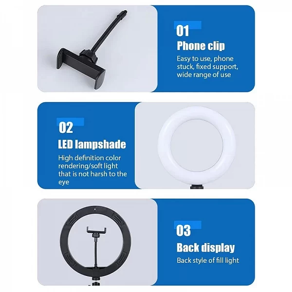 Anneau Lumineux LED de 10 Pouces avec Panpan Rubis, Éclairage Annulaire pour Photographie, Vidéo, Statique, Diffusion en Direct|1,98 €|OKKO MODE