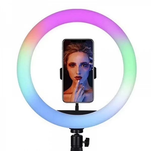 Anneau Lumineux RGB pour Selfie, Trépied, Support de Téléphone, Photographie, Cercle Lumineux, Lampe pour Documents, Maquillage,|1,92 €|OKKO MODE