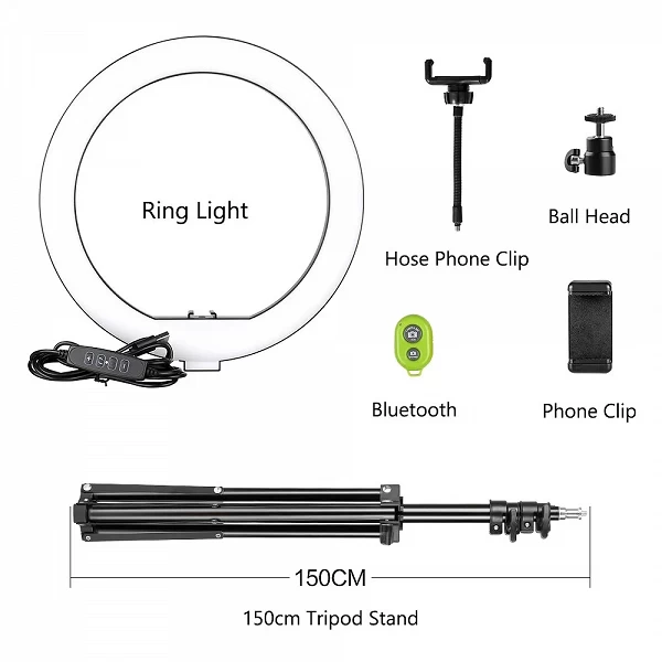 SH 10 pouces 26cm Led Ring Light éclairage de photographie avec trépied support Usb Charge Selfie Led lampe pour Streaming vidéo|8,84 €|OKKO MODE