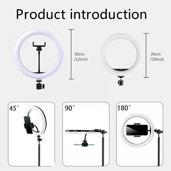 Anneau Lumineux RGB de 12 Pouces et 30cm pour Selfie, Trépied, Support de Téléphone, Photographie, Cercle Lumineux, Lampe pour D|40,25 €|OKKO MODE