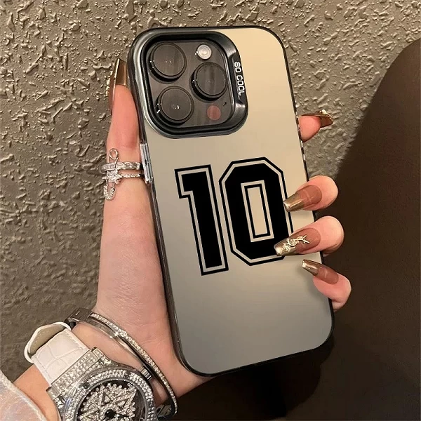 Coque intérieure plaquée argent colorée Lucky Nombres Football pour iPhone 15 XS Pro Max Plus|3,96 €|OKKO MODE