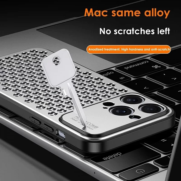 Coque de Dissipation Chaleur Alliage Aluminium Silicone Souple iPhone Pro Max Plus Nid d'Abeille MacPro ྖ|12,99 €|OKKO MODE