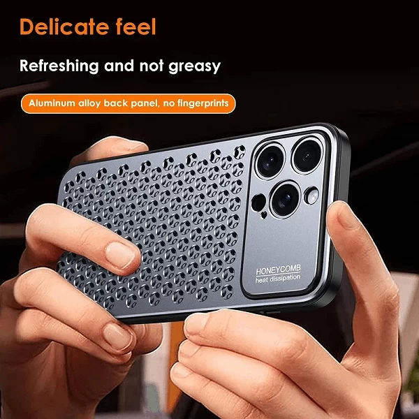 Coque de Dissipation Chaleur Alliage Aluminium Silicone Souple iPhone Pro Max Plus Nid d'Abeille MacPro ྖ|12,99 €|OKKO MODE