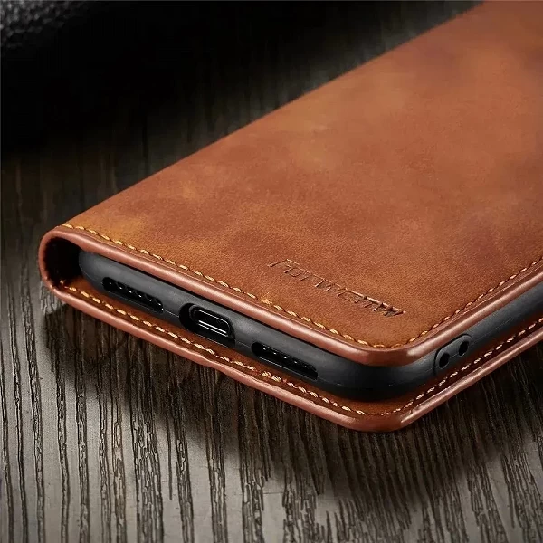 Étui portefeuille en cuir suédé pour iPhone - Conception de qualité supérieure, protection complète et design folio élégant|7,01 €|OKKO MODE