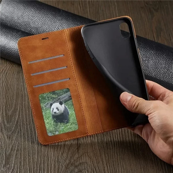 Étui portefeuille en cuir suédé pour iPhone - Conception de qualité supérieure, protection complète et design folio élégant|7,01 €|OKKO MODE