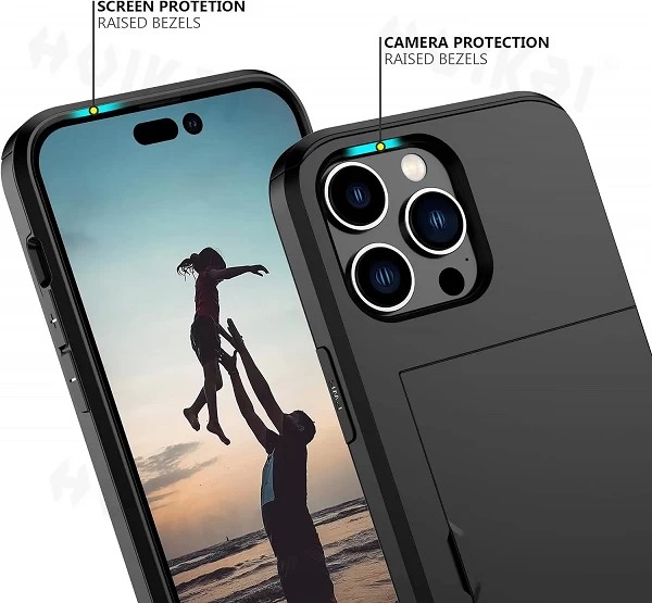 Coque de protection rigide mince pour iPhone avec porte-cartes et housse portefeuille|4,94 €|OKKO MODE