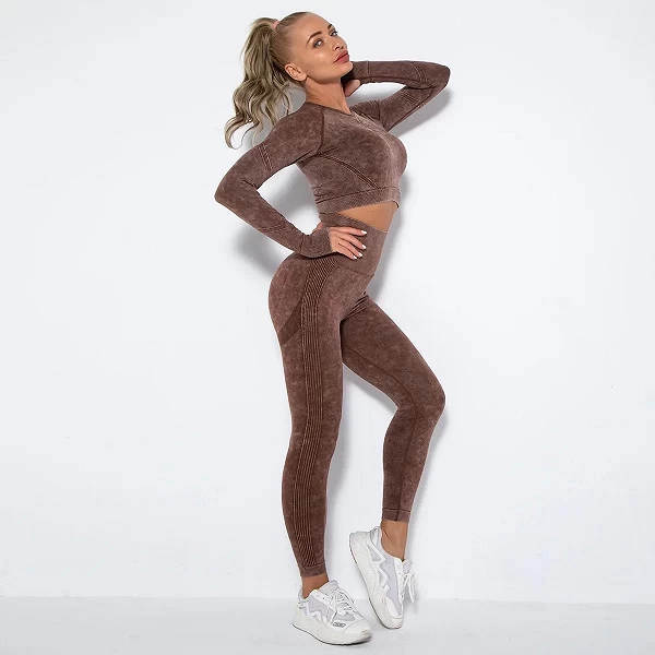 Ensemble de fitness sans couture pour femme, leggings push-up et haut court - Vêtements sportifs tendance|49,46 €|OKKO MODE