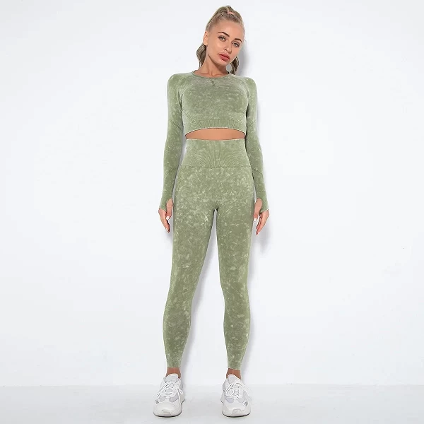 Ensemble de fitness sans couture pour femme, leggings push-up et haut court - Vêtements sportifs tendance|49,46 €|OKKO MODE