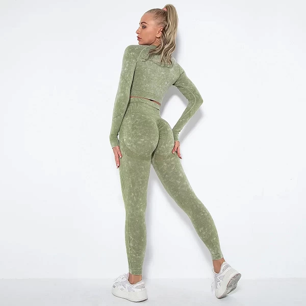 Ensemble de fitness sans couture pour femme, leggings push-up et haut court - Vêtements sportifs tendance|49,46 €|OKKO MODE