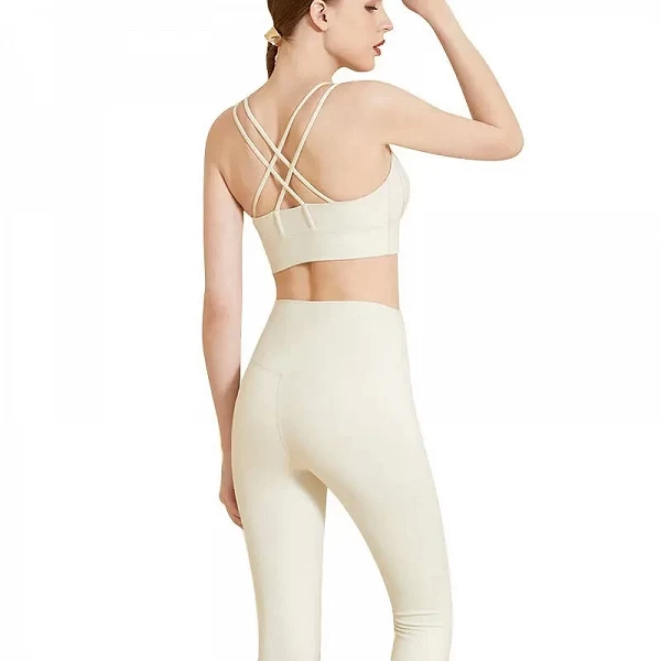 Ensemble de yoga sans couture pour femme, vêtements de fitness, olympiques de gym, soutien-gorge de sport, haut court, leggings |21,99 €|OKKO MODE