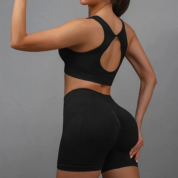 VEQKING-Ensemble de yoga sans couture pour femme, 2 pièces, dos creux, vêtements d'entraînement, survêtement, tenue sportive, ha|11,69 €|OKKO MODE