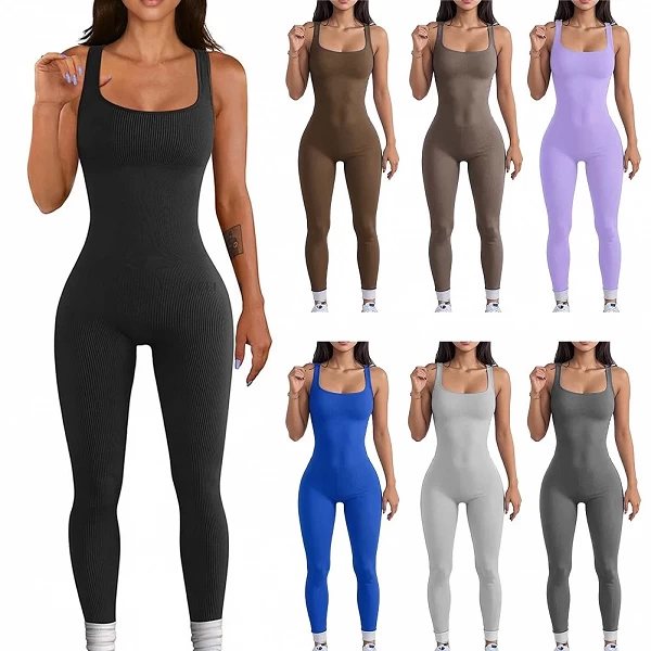 Combinaison de yoga sans couture pour femme, survêtement 1 pièce, sport, salle de sport, push-up, entraînement de fitness, batte|13,93 €|OKKO MODE