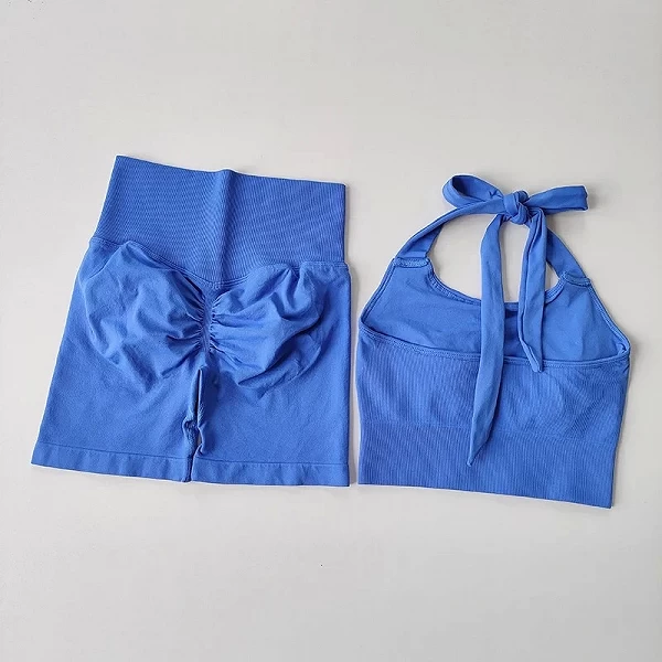 Soutien-gorge de sport résistant aux chocs et à séchage rapide, ensemble court de gymnastique, fitness, course à pied, yoga|17,09 €|OKKO MODE