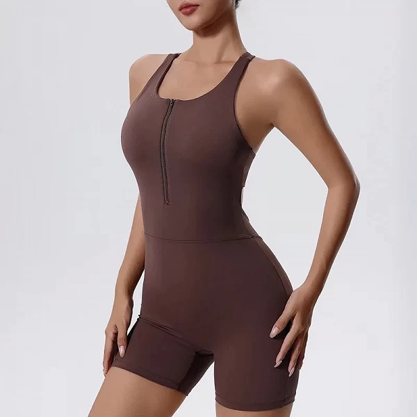 Combinaison de yoga zippée pour femme, survêtement de fitness, salopette de sport, ensemble de vêtements de sport, vêtements d'e|32,93 €|OKKO MODE