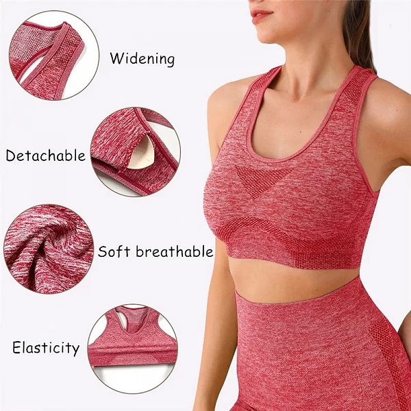 Ensemble de yoga sans couture pour femme, vêtements de sport d'entraînement, fitness, haut court à manches longues, leggings tai|7,19 €|OKKO MODE