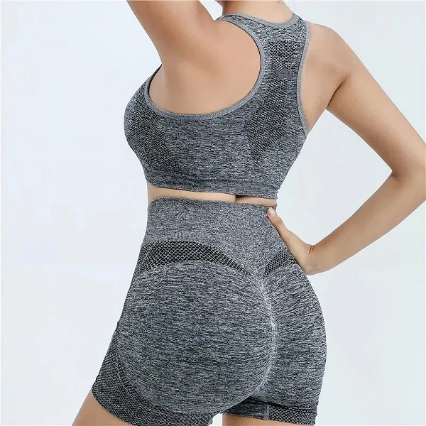 Ensemble de yoga sans couture pour femmes, shorts de gym, soutiens-gorge de sport, brassière d'entraînement, vêtements de yoga, |4,49 €|OKKO MODE