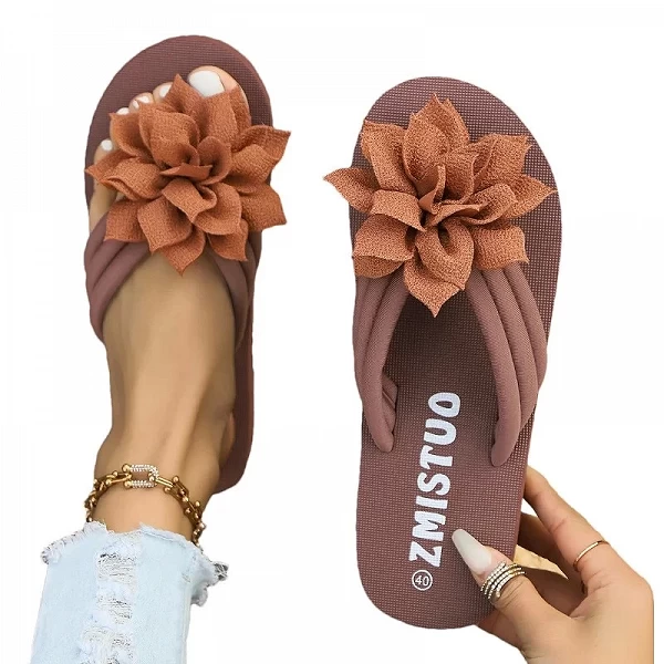 Sandales de plage à fleurs pour femmes, chaussures plates tendance|8,10 €|OKKO MODE