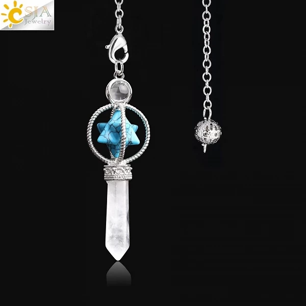 Pendule de Radiesthésie en Quartz Merkaba - Cristal Reiki Guérison|4,49 €|OKKO MODE