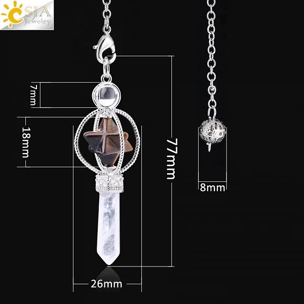 Pendule de Radiesthésie en Quartz Merkaba - Cristal Reiki Guérison|4,49 €|OKKO MODE