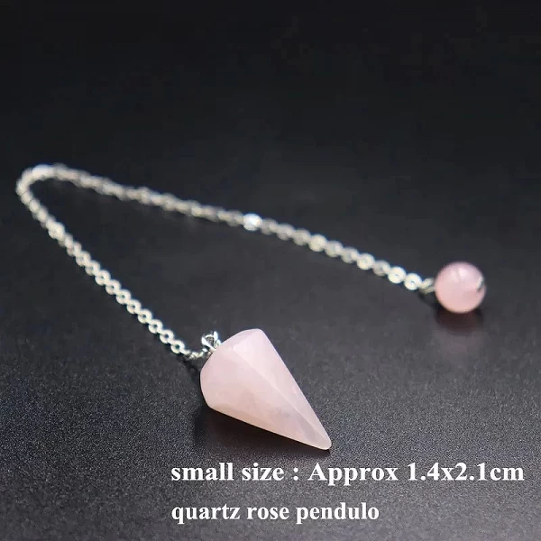 Pendule de radiesthésie en quartz rose hexagonal naturel|3,59 €|OKKO MODE