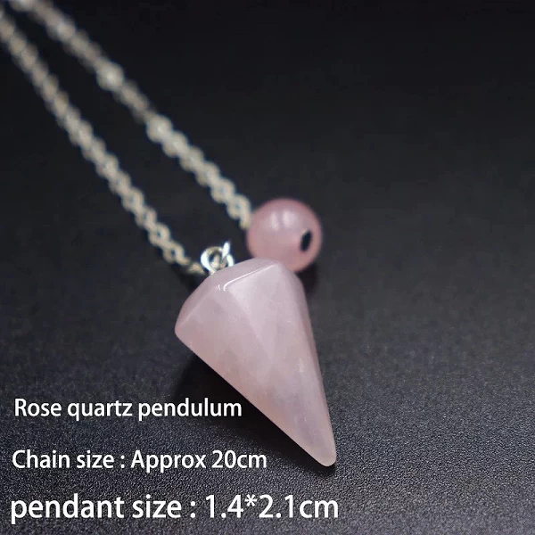 Pendule de radiesthésie en quartz rose hexagonal naturel|3,59 €|OKKO MODE