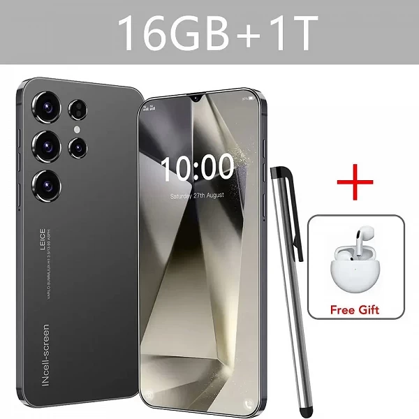 Smartphone S24 Ultra 5G, téléphones portables, Android 14, téléphone intelligent, 16 Go + 1 To, reconnaissance fascial|100,64 €|OKKO MODE