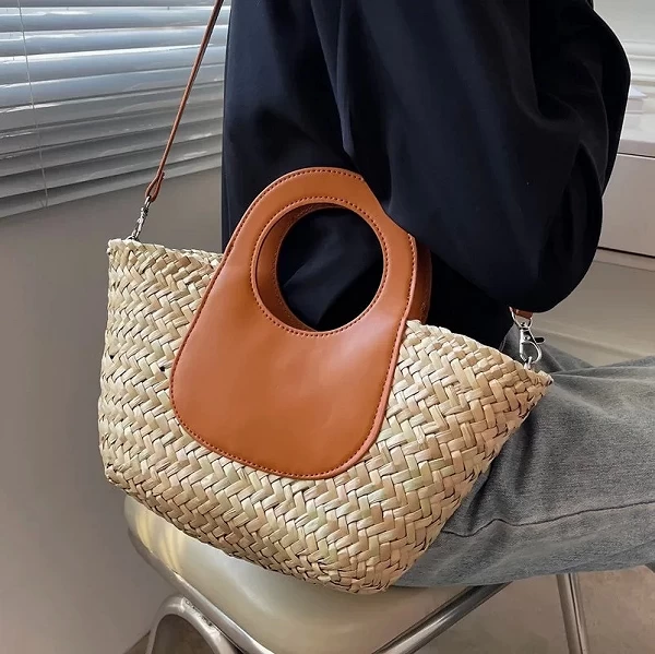 Sac à Main en Paille Tissée pour Femme - Style Plage Été 2022 • Mode tendance et élégante|10,00 €|OKKO MODE