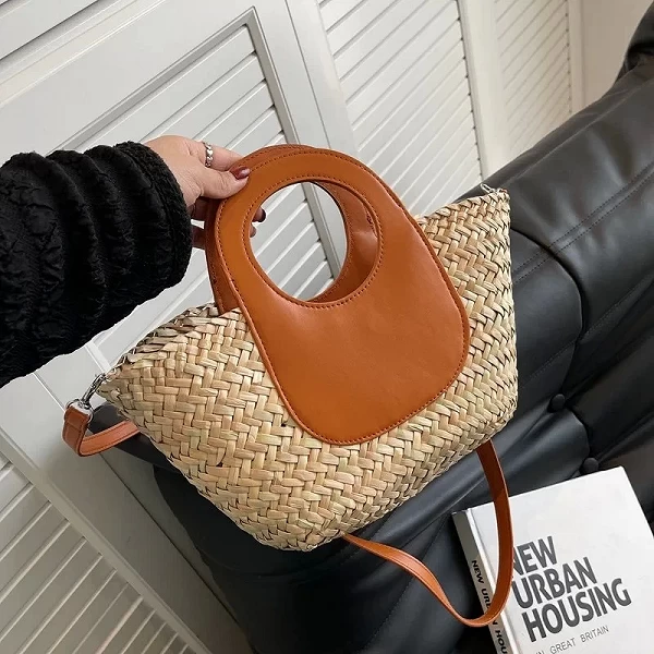 Sac à Main en Paille Tissée pour Femme - Style Plage Été 2022 • Mode tendance et élégante|10,00 €|OKKO MODE