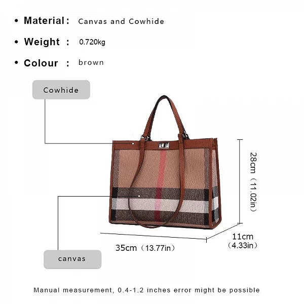 Sac à main en cuir véritable pour femme à carreaux - Style haut de gamme et tendance|48,76 €|OKKO MODE