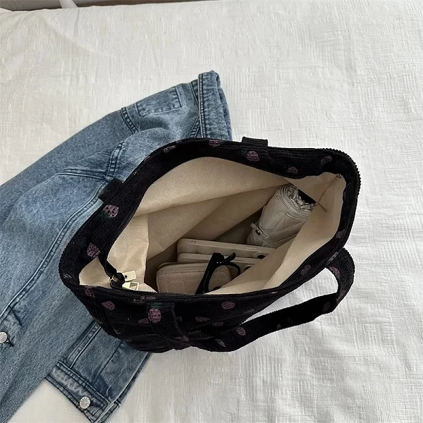 Sac à main en velours côtelé pour femme, sac de plage polyvalent - Style frais et doux|1,92 €|OKKO MODE