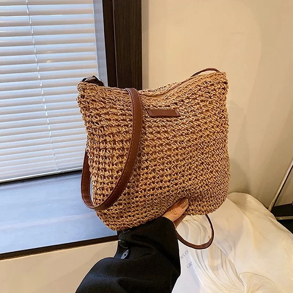 Sac de plage grande capacité tissé main en paille bohème pour femmes|1,90 €|OKKO MODE