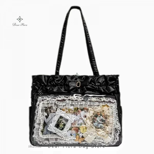 Sac à Main Lolita en Dentelle Froncée Transparent - Capacité Mignonne|16,91 €|OKKO MODE