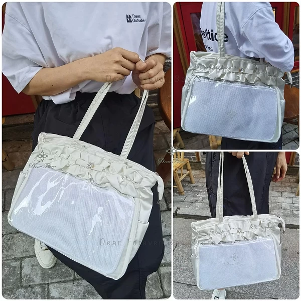 Sac à Main Lolita en Dentelle Froncée Transparent - Capacité Mignonne|16,91 €|OKKO MODE