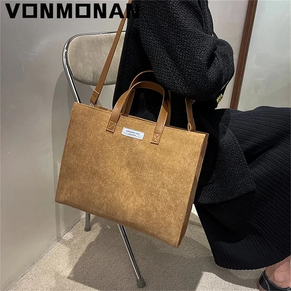 Sac à main Vintage en velours côtelé pour femmes, fourre-tout grande capacité - Marque Luxe Styliste|10,99 €|OKKO MODE