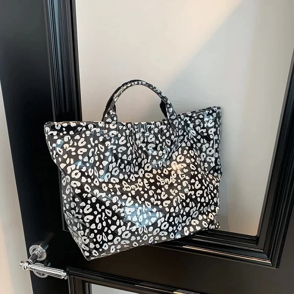 Sac à main léopard en PVC et toile pour femme, grande capacité - style tendance|15,03 €|OKKO MODE