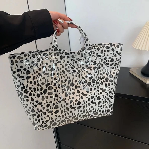 Sac à main léopard en PVC et toile pour femme, grande capacité - style tendance|15,03 €|OKKO MODE