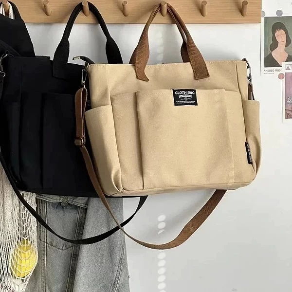 Sac fourre-tout portable en toile pour étudiante, grande capacité - Original et stylé|2,00 €|OKKO MODE