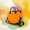 OKKO MODE|Sac à main en caoutchouc souple et coloré pour l'été - Sac de plage et shopping stylé