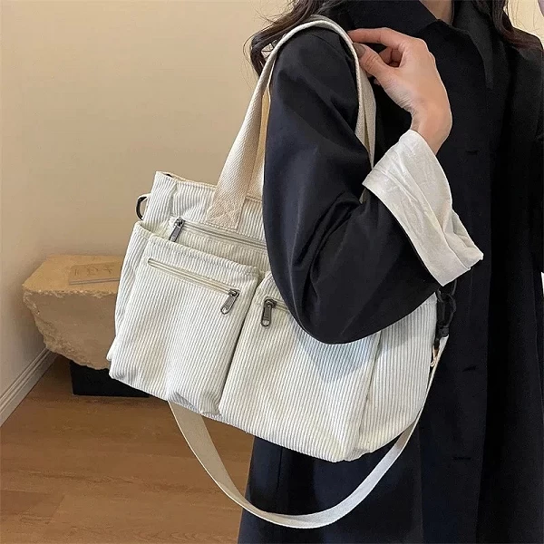 Sac fourre-tout en velours côtelé pour dames, grande capacité et haute qualité|18,04 €|OKKO MODE