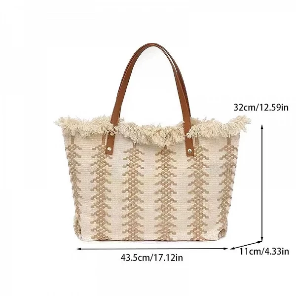 Grand sac fourre-tout décontracté pour femme, poignée supérieure - Sac de plage élégant|2,97 €|OKKO MODE