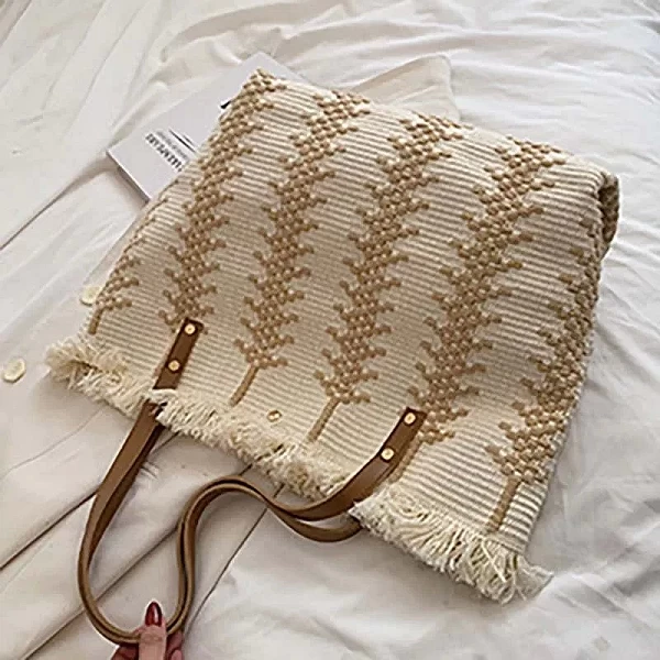 Grand sac fourre-tout décontracté pour femme, poignée supérieure - Sac de plage élégant|2,97 €|OKKO MODE