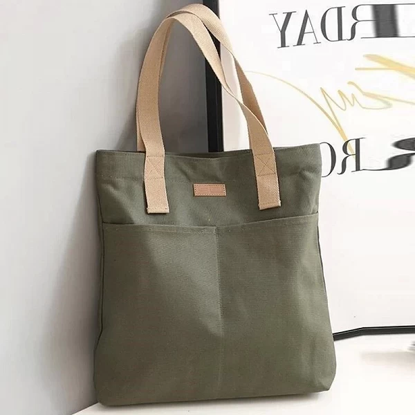 Sac fourre-tout en toile pour femme, grande capacité et fil à coudre|1,95 €|OKKO MODE