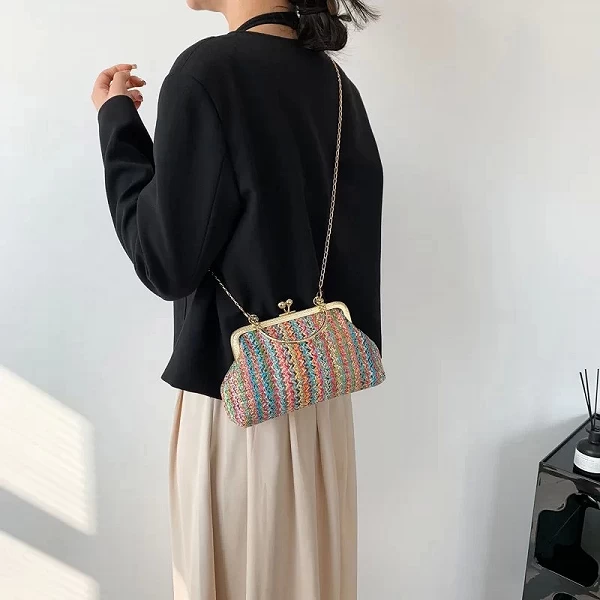 Sac à main en paille tissée pour femme - Sac bandoulière été|2,99 €|OKKO MODE