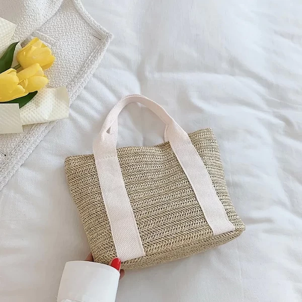 Sac fourre-tout personnalisé en paille pour femme, plage lettres|10,00 €|OKKO MODE