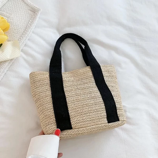 Sac fourre-tout personnalisé en paille pour femme, plage lettres|10,00 €|OKKO MODE