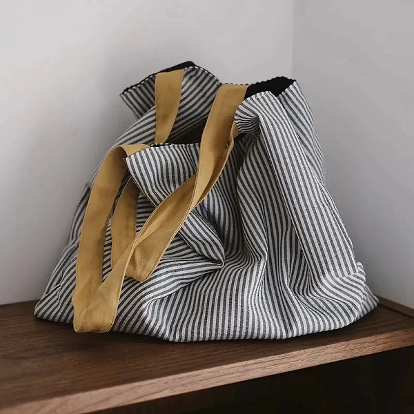 Sac en toile de mode grande capacité à rayures - Sac fourre-tout idéal pour les voyages|13,99 €|OKKO MODE